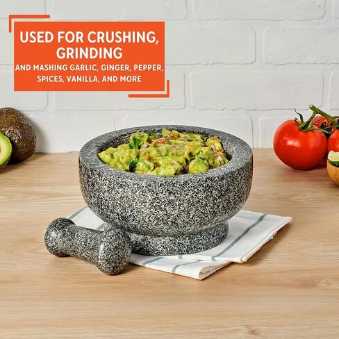 IMUSA USA Super Heavy Traditional Granite Molcajete Spice Grinder, 8-Inch, Gray, 8 in Saudi Arabia