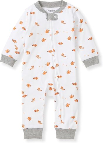 Burt's Bees Baby Baby Girls Pajamas, Sleep and Play Loose Fit, 100% Organic Cotton, Soft One-piece PJs, Diagonal Zip Up Romper Newborn Essentials with Interior Zipper Guard in sizes NB to 6-9 Months in Saudi Arabia