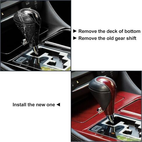 X AUTOHAUX Car Auto Automatic Gear Stick Shift Knob for Lexus ES350 2007-2015 GS450 2007-2011 for Lexus RX450h Black Faux Leather Brown in Saudi Arabia