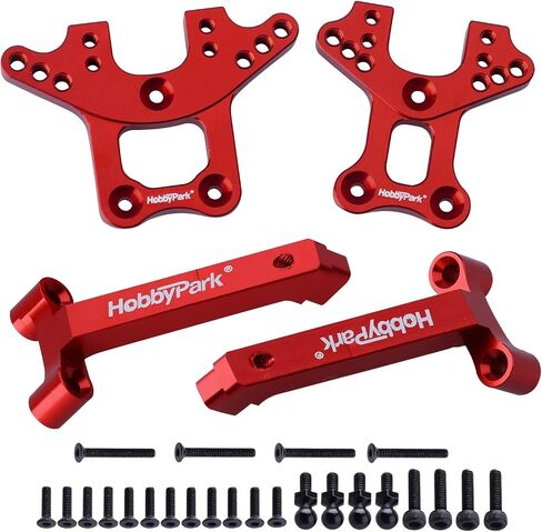 HobbyPark Aluminum Shock Tower (Front & Rear) & Shock Tower Brace for Traxxas 1/18 LaTrax Teton Desert Prerunner, Replace Parts 7637(4-Pack) (Navy Blue) in Saudi Arabia