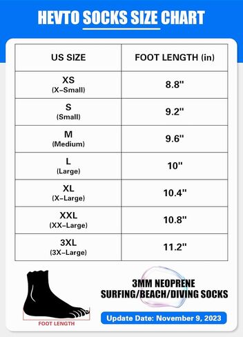 Hevto Neoprene Socks 3mm Men Women Water Booties Socks Anti-Slip Beach Swimming Scuba Diving Surfing Socks in Saudi Arabia