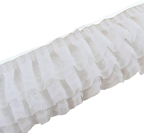 2 Yards Pleated lace Fabric Trim 3 Layers Ruffled lace triming for Sewing DIY Extend Dress Cuff Blouse Lace Fabric Triming (Black) in Saudi Arabia