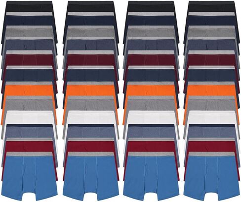 BILLIONHATS 48 Pack of Mens Boxer Briefs Wholesale, Colorful Cotton Mens Underwear in Bulk, Donating For Homeless Shelters in Saudi Arabia