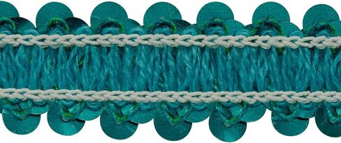 Trims by the Yard 5 Yards of 2 Row 7/8" Metallic Stretch Sequin Trim, Turquoise in Saudi Arabia