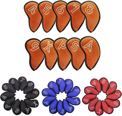 Barudan Golf Lightweight Golf Club Covers Headcovers Head Covers Club Protections 10Pcs/Pack - Meshy and Foam Made for Oversized Standard Size Small Size - Indoor and Outdoor Golf Gears in Saudi Arabia