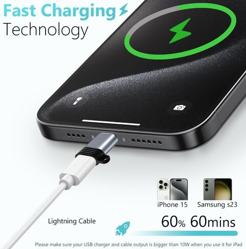 محول Lightning إلى USB C، 4 حزم محول USB C إلى Lightning لأجهزة iPhone 15/15 Pro/15 Pro Max/15 Plus، iPad Air، Samsung، يدعم الشحن ونقل البيانات، وليس للصوت/OTG in Kuwait