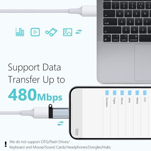 محول Lightning إلى USB C، 4 حزم محول USB C إلى Lightning لأجهزة iPhone 15/15 Pro/15 Pro Max/15 Plus، iPad Air، Samsung، يدعم الشحن ونقل البيانات، وليس للصوت/OTG in Kuwait