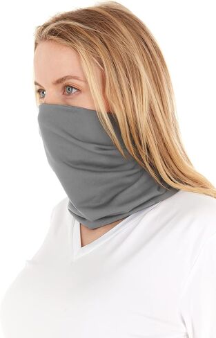 Thermajane Fleece Neck Warmer | Neck Warmers for Women | Neck Gaiters for Women | Buff | Face Mask for Cold Weather | Ski Mask, Grey (2 Pack) in Saudi Arabia
