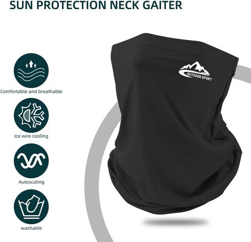 2 pack Neck Gaiter Face Cover Scarf，Sun Cooling Scarf Mask Face Cover for Men Women in Saudi Arabia