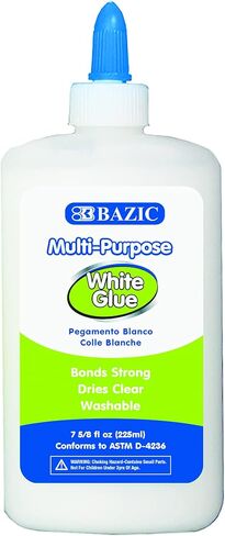 BAZIC Jumbo White Glue 7.62 Oz. (225 mL), All Purpose Adhesive Bond Photo DIY Craft Slime Making, for Office School Home Art Projects, 1-Pack in Saudi Arabia