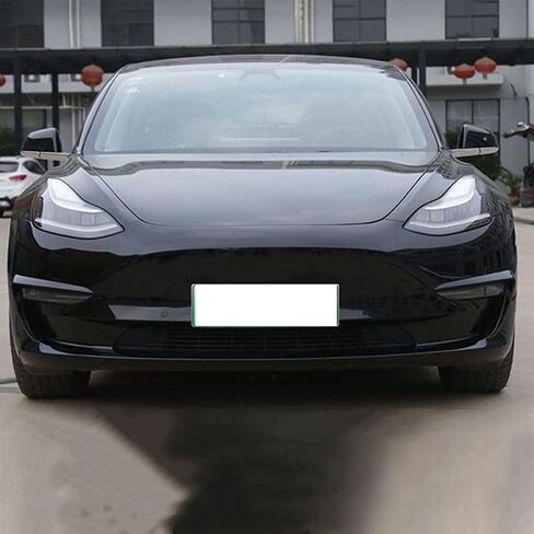 Tesla Model 3 غطاء أمامي للضباب الخفيف إطار مصباح الضباب شفرة حافة الحاجب سبويلر لطراز Tesla 3 2017 2018 2019 2020 2021 2022 2023 (ألياف الكربون اللامعة) in Kuwait