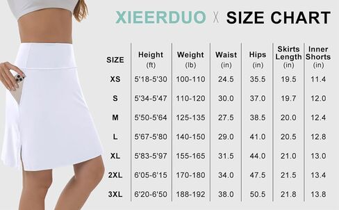 تنورة تنس XIEERDUO للسيدات بطول 50.8 سم متواضعة حتى الركبة، تنورة جولف in Saudi Arabia