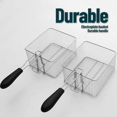 WantJoin 12L/12QT Dual Tank Commercial Deep Fryer with 2 Glass Window Lids, 3200W Stainless Steel Electric Deep Fryer with 2 Baskets, Countertop Kitchen Frying Machine with Temperature Control in Saudi Arabia