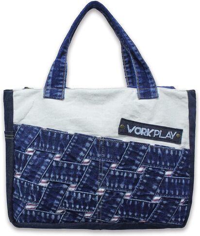 WOKKPLAY : Entwine Upcycled Handmade bag Hand Bag Fashion Handbags Hand purse Front pocket zipper with Lining Courier book bag in Saudi Arabia