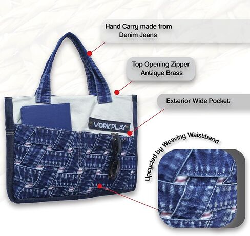 WOKKPLAY : Entwine Upcycled Handmade bag Hand Bag Fashion Handbags Hand purse Front pocket zipper with Lining Courier book bag in Saudi Arabia
