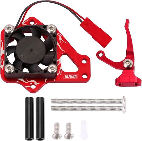 INJORA ESC Easy Start Trigger Power Switch with Cooling Fan for 1/10 RC Crawler TRX4 Upgrade(Black) in Saudi Arabia