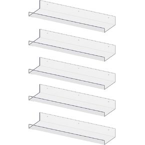 RLAVBL 6 Pack Acrylic Shelves, 15" Floating Wall Shelves for Bedroom, Living Room, Bathroom, Kitchen Storage in Saudi Arabia