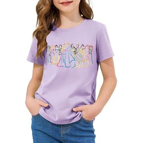 Magical Girls Shirts Magic Princess Tshirts Clothes Cute Short-Sleeve Tees Casual Vacation Soft Tops for Toddlers Kids in Kuwait