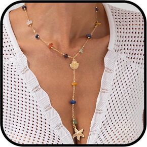 Dainty Cross Y Layered Long Chain Necklace for Women Religious Catholic Virgin Mary Pendant Hypoallergenic Layered Chain Lariat Trendy Jewelry Gift for Her in Saudi Arabia
