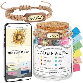 Christian Women Gift Bible Verse Jar With NFC Web Bracelet, Catholic Gifts for Religious Women Men and Teens- Inspirational Scriptures, Read Me When Pray in Saudi Arabia