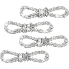 4 Pcs Rhinestone Glitter Rope Crystal Bling Round Laces Replacement Laces Rope Bling Glitter Shiny Drawstring Cords Replacement for Women Men Sweatpants Sneakers in Saudi Arabia