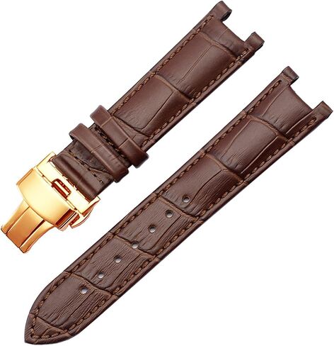 SERDAS Genuine Leather Watchband For GC 22 * 13mm 20 * 11mm Notched Strap Withstainless Steel Butterfly Buckle Men And Women Watch Belt in Kuwait