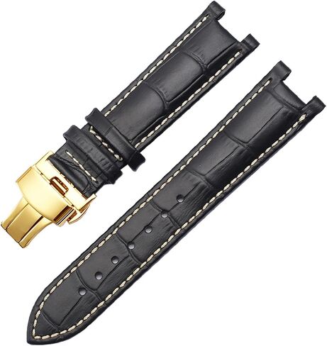 SERDAS Genuine Leather Watchband For GC 22 * 13mm 20 * 11mm Notched Strap Withstainless Steel Butterfly Buckle Men And Women Watch Belt in Kuwait