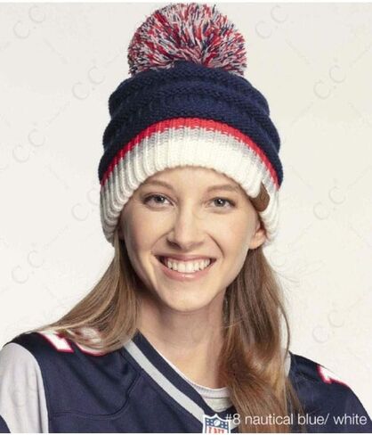 ScarvesMe Exclusive University College School Team Color Pom Pom Skully Beanie Hat Cap in Saudi Arabia