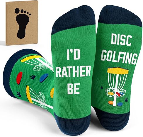 VICRAZY Disc Golf Socks For Men – Funny Disc Golf Gifts, Frisbee Accessories For Players, Stocking Stuffers For Men, Christmas Gifts Ideas, Unique Presents For Him, Disc Golf Socks in Kuwait