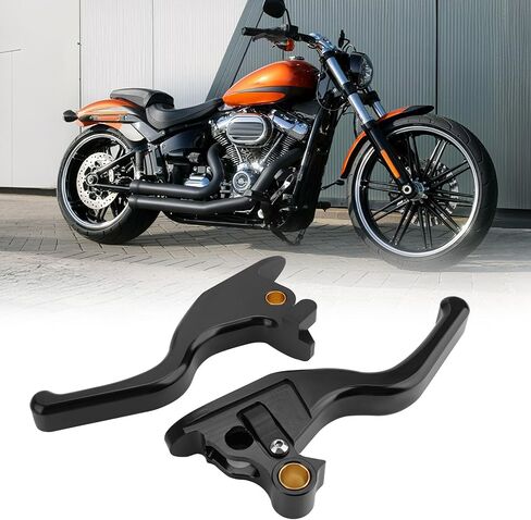Jerbor 3 Finger 5.9" Shorty Brake Clutch Levers Kit for 2015-2024 Harley Softail Standard Street Bob Low Rider/S Sport Glide, CNC Aluminum Alloy Hand Control Lever Kit for 2015-2024 Most Softail in Saudi Arabia