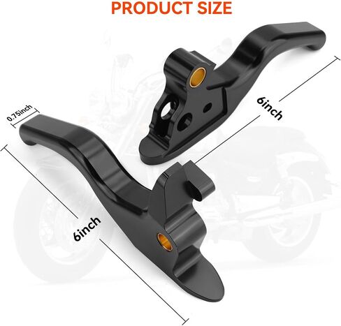 Jerbor 3 Finger 5.9" Shorty Brake Clutch Levers Kit for 2015-2024 Harley Softail Standard Street Bob Low Rider/S Sport Glide, CNC Aluminum Alloy Hand Control Lever Kit for 2015-2024 Most Softail in Saudi Arabia