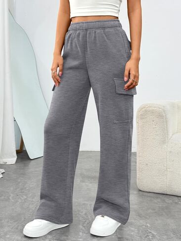 Trendy Queen Womens Sweatpants Wide Leg Cargo Barrel Baggy Pants Joggers Fall Clothes Work 2025 Travel Outfits in Saudi Arabia