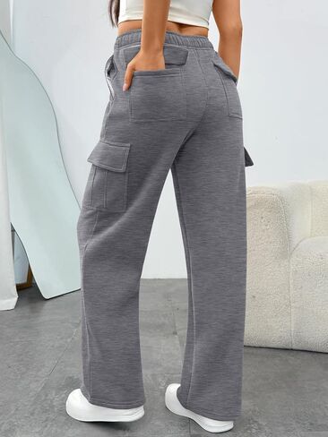 Trendy Queen Womens Sweatpants Wide Leg Cargo Barrel Baggy Pants Joggers Fall Clothes Work 2025 Travel Outfits in Saudi Arabia