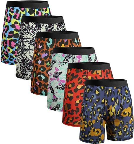 Mens Boxer Briefs for Men Funny Novelty Boxer Brief Boys Underwear Stretch Sport Trunks Underwear Random Pack in Kuwait