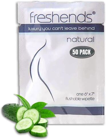 Luxurious Towelette Bundle Flushable Wipes for Adults - Flushable Wet Wipes, Personal Care Bathroom Wipes, Individually Packed Wet Tissues - Travel Wipes (100-Pack, Gray/Blue) in Saudi Arabia