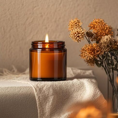 4 oz Amber Glass Jars with Lids,24 Pack 4oz Small Glass Jars with Lids & Inner Liners,4 Ounce Lotion Jar for Cosmetics Container,Cream Lotion,Body Scrub in Saudi Arabia