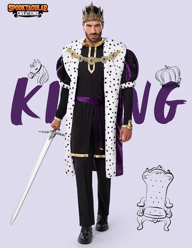 أزياء Spooktacular Creations Halloween King للرجال، زي أرجواني Majestic King للرجال لحفلات الهالوين التنكرية in Saudi Arabia