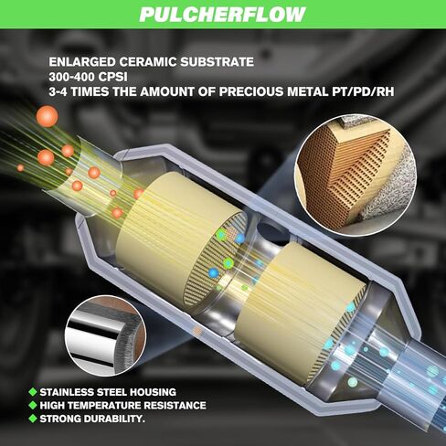 Front Right Catalytic Converter Compatible with 2010 Buick LaCrosse, 2012 2013 2014 2015 2016 Buick LaCrosse, 2010 Buick Allure 3.0L V6 Firewall side High Performance (EPA Compliant) in Kuwait