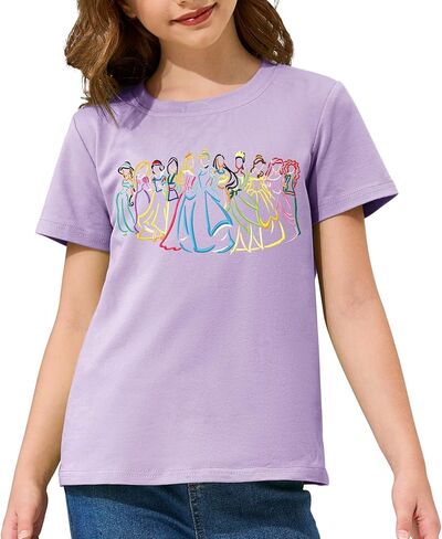 Magical Girls Shirts Magic Princess Tshirts Clothes Cute Short-Sleeve Tees Casual Vacation Soft Tops for Toddlers Kids in Kuwait