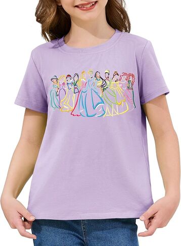 Magical Girls Shirts Magic Princess Tshirts Clothes Cute Short-Sleeve Tees Casual Vacation Soft Tops for Toddlers Kids in Kuwait
