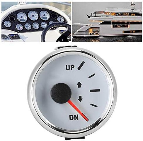 طقم قياس تقليم القارب، 52 مم 2 بوصة UP DN مقياس تقليم القارب 0-190ohm مؤشر إمالة التشذيب إضاءة خلفية حمراء IP67 عدادات مقاومة للماء لمحركات مولدات السفن (أبيض) in Saudi Arabia