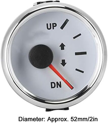طقم قياس تقليم القارب، 52 مم 2 بوصة UP DN مقياس تقليم القارب 0-190ohm مؤشر إمالة التشذيب إضاءة خلفية حمراء IP67 عدادات مقاومة للماء لمحركات مولدات السفن (أبيض) in Saudi Arabia