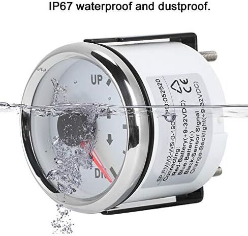 طقم قياس تقليم القارب، 52 مم 2 بوصة UP DN مقياس تقليم القارب 0-190ohm مؤشر إمالة التشذيب إضاءة خلفية حمراء IP67 عدادات مقاومة للماء لمحركات مولدات السفن (أبيض) in Saudi Arabia