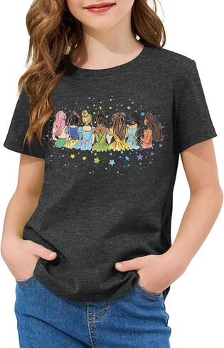Magical Girls Shirts Magic Princess Tshirts Clothes Cute Short-Sleeve Tees Casual Vacation Soft Tops for Toddlers Kids in Saudi Arabia