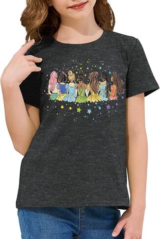 Magical Girls Shirts Magic Princess Tshirts Clothes Cute Short-Sleeve Tees Casual Vacation Soft Tops for Toddlers Kids in Saudi Arabia