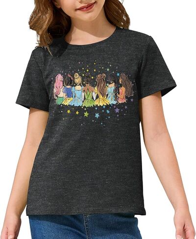 Magical Girls Shirts Magic Princess Tshirts Clothes Cute Short-Sleeve Tees Casual Vacation Soft Tops for Toddlers Kids in Saudi Arabia