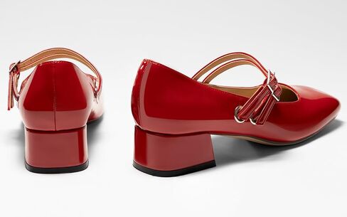 حذاء نسائي من Mary Jane بكعب منخفض لؤلؤي ومقدمة مربعة مغلقة وأحذية باليه أنيقة وحزام مزدوج مريح سهل الارتداء in Kuwait