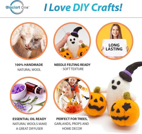 GLACIART ONE Felt Ghost Decorations w/Pumpkins 5 Pcs |Funny Halloween Decorations Indoor or Outdoor |Great as Halloween Home Decor, Ghost Ornaments, Unique & Funny Gift | Passive Aromatherapy Diffuser in Saudi Arabia