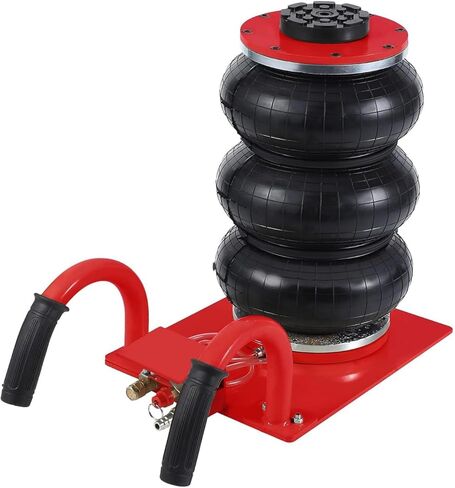 3-Ton Red Air Bag Jack – 6600lbs Heavy-Duty Pneumatic Lift for Trucks & SUVs | 5.5"-15.7" Rapid Lift, Semi-Round Handle & Triple Safety Valves in Kuwait