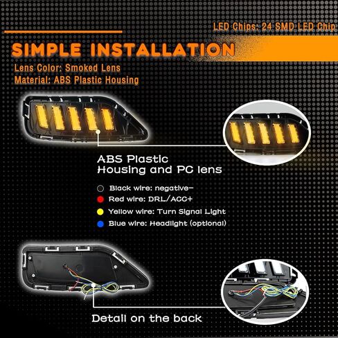 ترقية LED المصد الأمامي ضوء الضباب DRL العنبر متتابعة بدوره إشارة مصباح ميزة عدة لإنفينيتي QX60 2022 2023 2024 2025 استبدال لوحة تقليم مصبغة 62257-6SA0B، قطعتان in Saudi Arabia